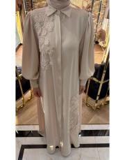 çiçekli ferace bej 2