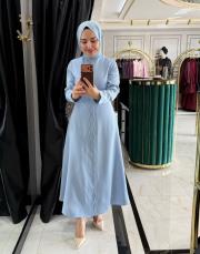 dalga desen elbise bebe mavisi