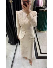 peplum takım krem 2