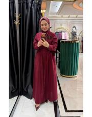 keten elbise bordo 2