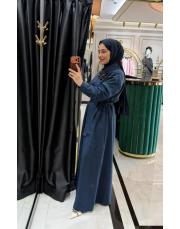 keten elbise lacivert