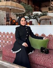 krep dantel detay peplum takım siyah 2
