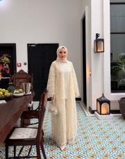 yıldız danteli abaya ekru 3