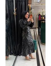 kristal payet abiye siyah